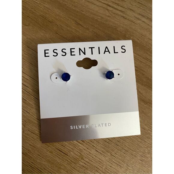 Essentials Silver Blue Studs & J Creative Silver Dangle Earrings Lot of 2 - Picture 5 of 8